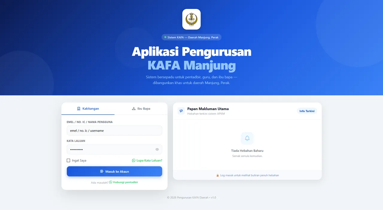 eKAFA — KAFA Management System — screenshot