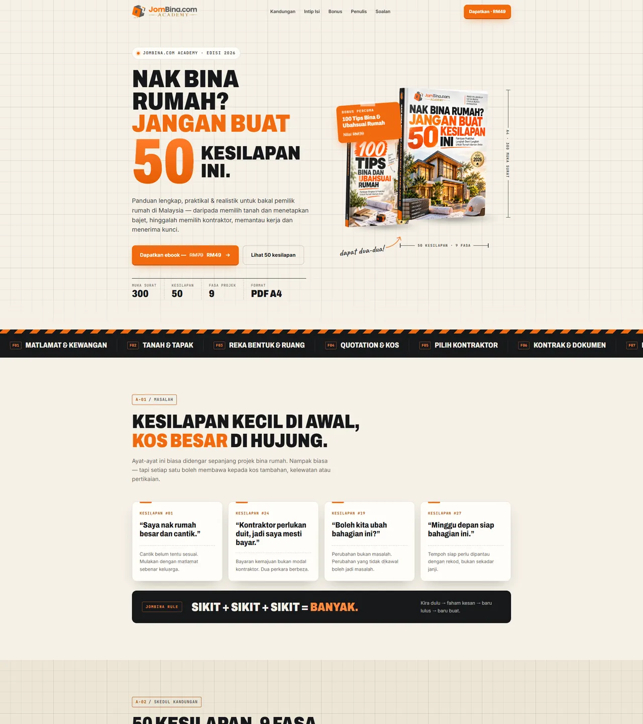 JomBina Academy — Ebook Sales Page screenshot